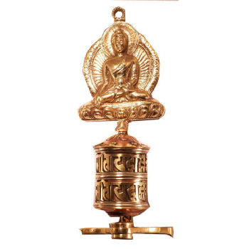 Buddha Metal prayer Wheel-wall mount prayer wheel